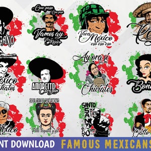 Characters Mexicanos / Idolos mexicanos - Mexican Characters - Sublimation - Paint Style (Watch the sample pictures) - Amor a la mexicana