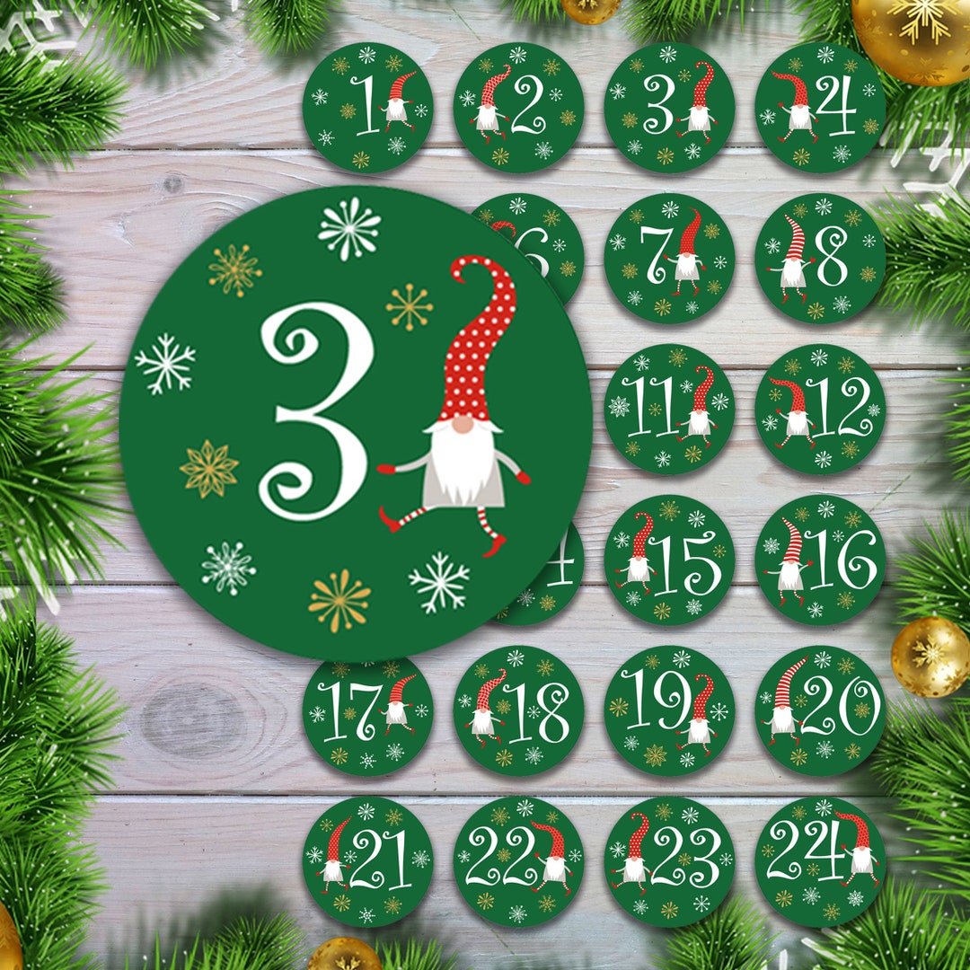 Advent Calendar Stickers for Children and Adults With Funny Etsy