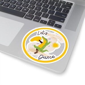 Funny Alligator Let's Dance Stickers, Cute Animal Decals, Reptile Lover Gift, Waterproof Vinyl, Laptop Decal, Scrapbook Decoration