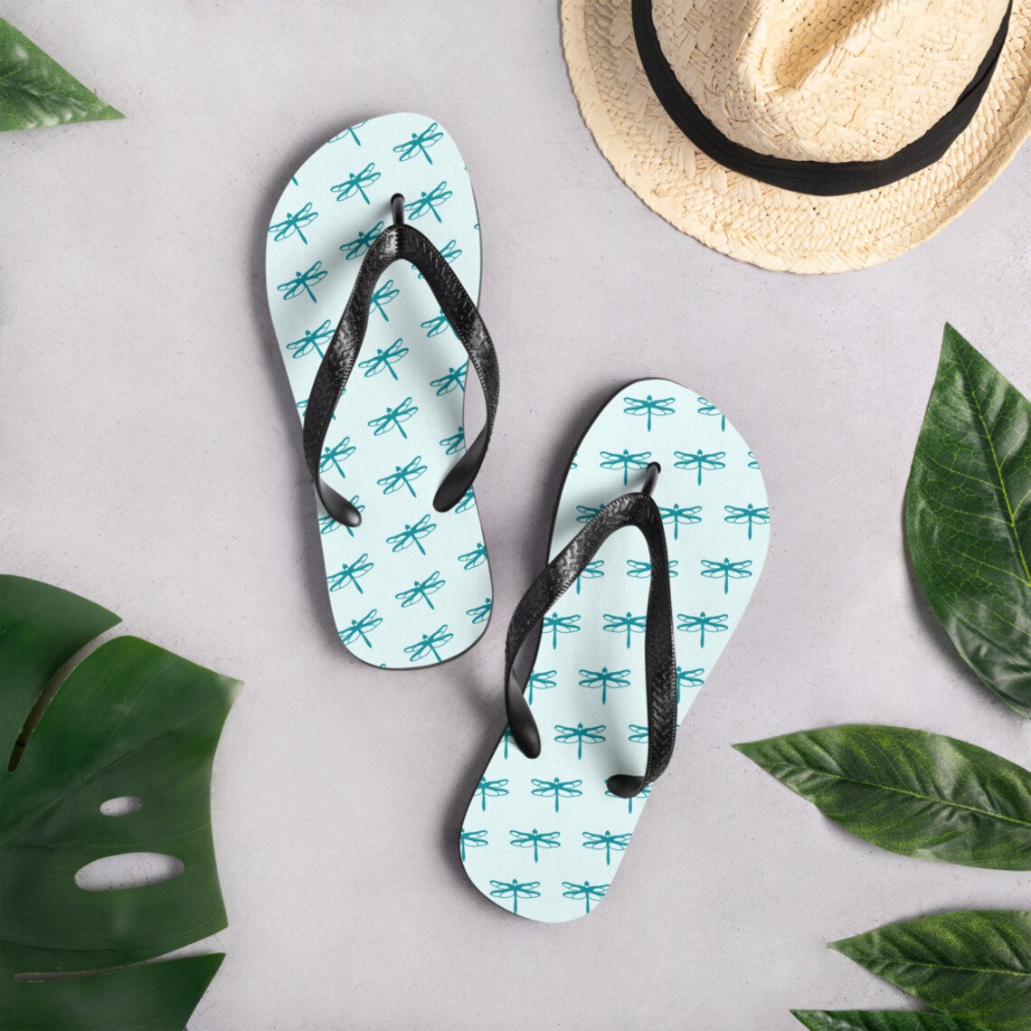 Dragonfly Flip-Flops Blue Dragonfly Flip Flops Dragonfly | Etsy