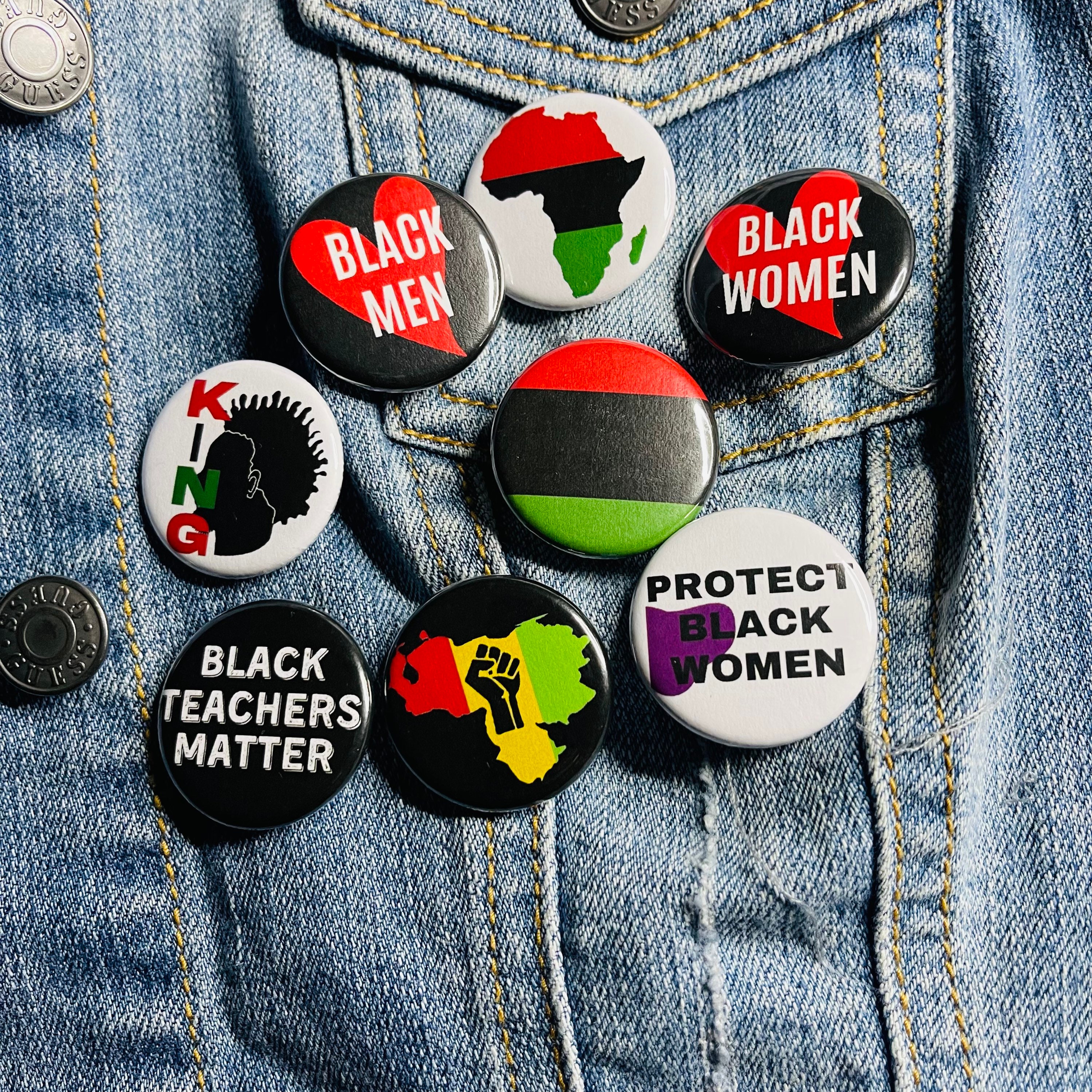 Melanin Love Pinback Buttons | Protect Black Women 1.25” Badge | For the Culture  Buttons for denim, backpack + more