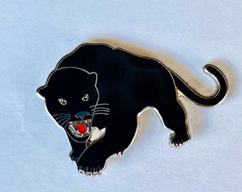 Black Panther Hard Enamel Pin 1.5” Lapel Pin | Black Large Cat Pin for Denim Jackets, Backpack