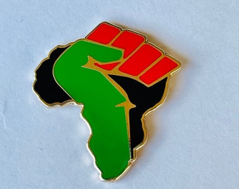 Harde emailspeld pan-Afrikaanse gebalde vuist: BLM Juneteenth-reversspeld