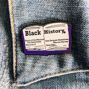 Black History Lapel Pin | Marcus Garvey Malcolm X Hard Enamel Book Pin | African American History