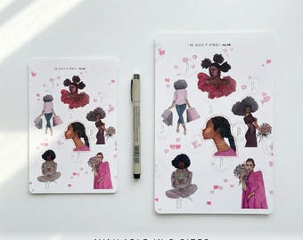 All Me Diary And Calendar Planner Sticker African American Women Illustrations|