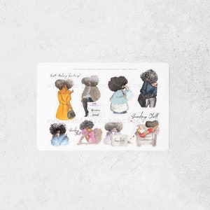 Fro Squad-Black Girl Stickers|Planner Stickers|Black Girl planner Stickers|