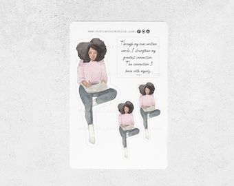 Journaling-Black Girl Stickers|Planner Stickers|Black Girl planner Stickers|