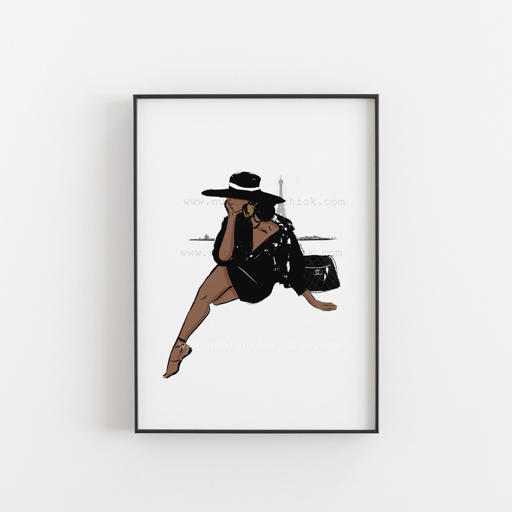 Chic Happens Black and White Chichat Art,wall Art,art Illustration