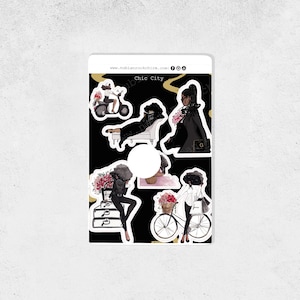 Chic City-Black Girl Stickers|Planner Stickers|Black Girl planner Stickers|Chic Girl Sticker|Classic chic women