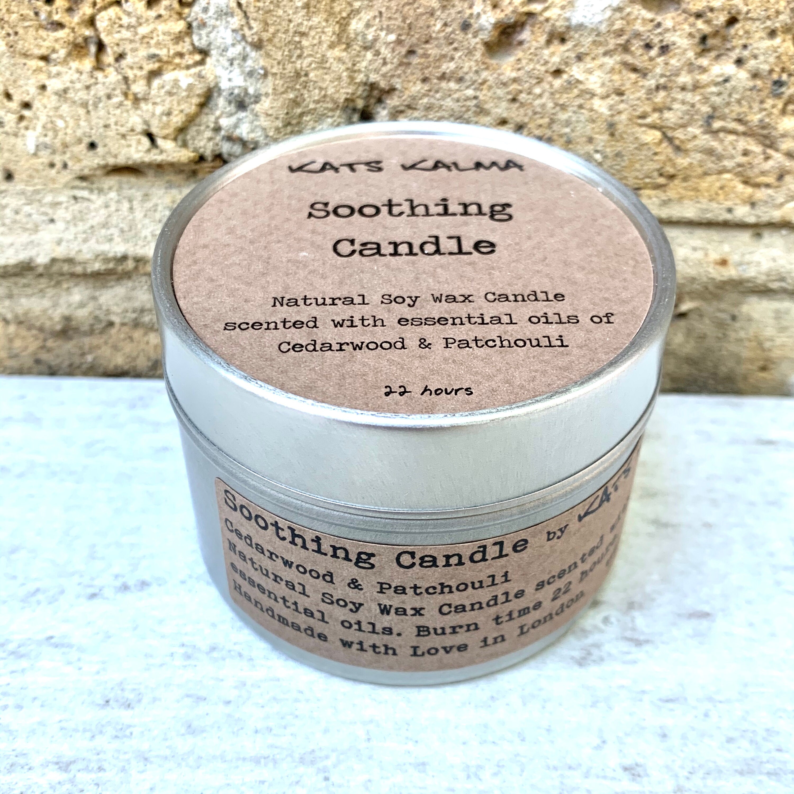 Soothing Candle, Earthy Soy Wax Glass Candle, Natural Candle With Cedarwood  and Patchouli Essential Oils, Calming Travel Candle 