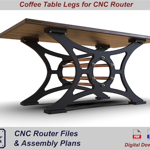 CNC table plan/vector file. Wooden table legs, industrial style type 3. - Vector files and plans for CNC router & workshop.