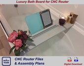CNC Router files for luxury bath board. - CNC Vector files (cnc dxf files) / cnc plans for bath board- Perfect personalised gift