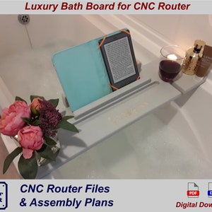 CNC Router files for luxury bath board. - CNC Vector files (cnc dxf files) / cnc plans for bath board- Perfect personalised gift