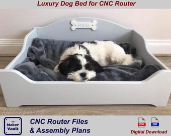 CNC router files for Dog Bed (dxf, svg, pdf vector files for CNC router). - Vector files and plans for CNC router & workshop.