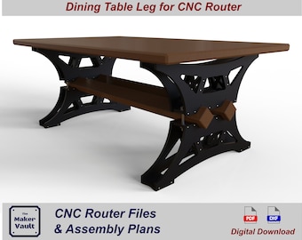 Archivos para fresadora CNC: Patas de mesa de comedor de madera, estilo industrial (DXF / PDF)