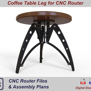 CNC Router files for Wooden designer coffee table legs. - CNC Vector files (cnc dxf files) / plans for wood designer coffee table legs