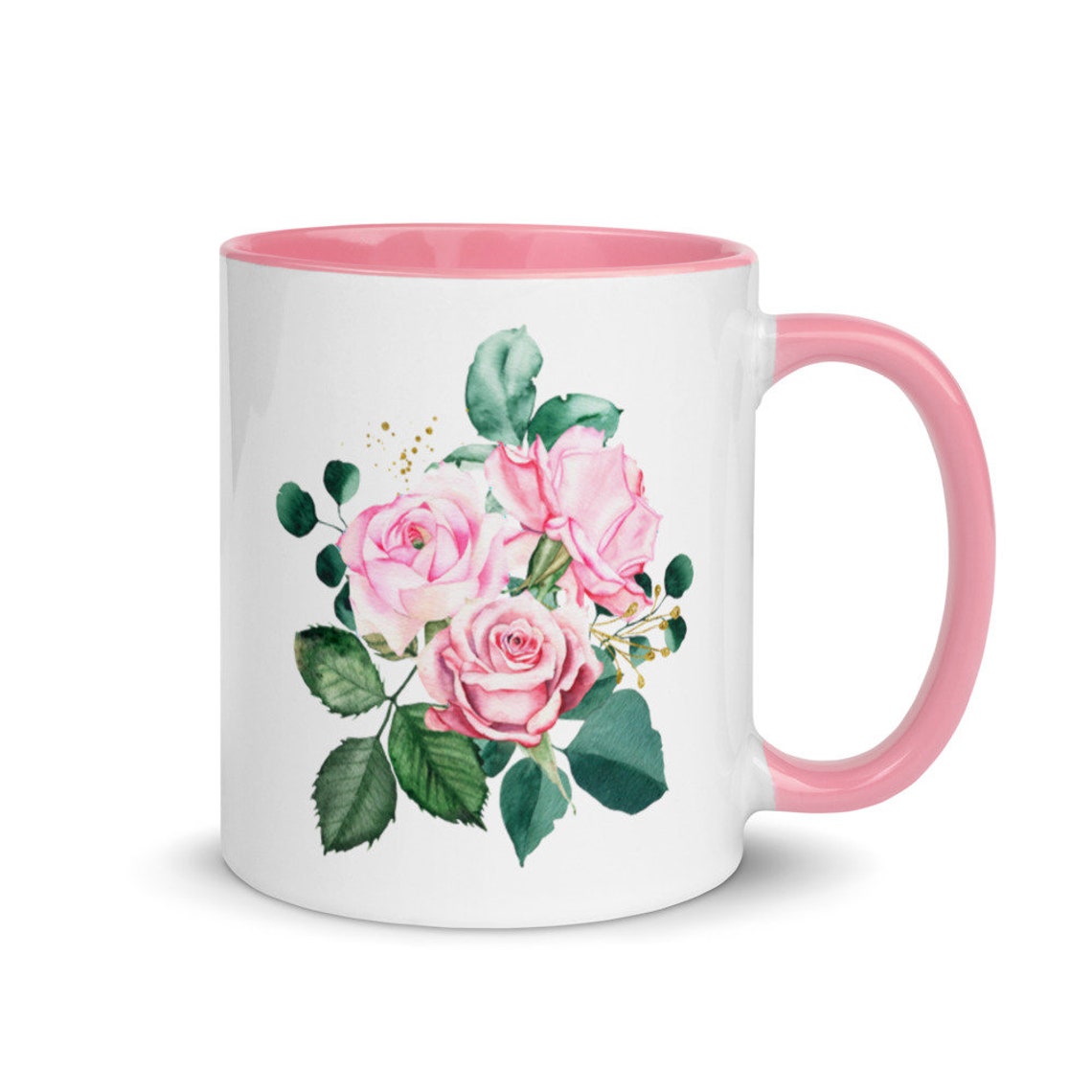 Rose Coffee Mug Pink Color Inside Rose Tea Mug Rose Cup Etsy UK