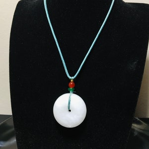 White Jade Button Necklace