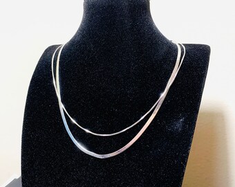 Conjunto de collar de serpiente chapado en oro blanco: gargantilla de espiga, acero inoxidable
