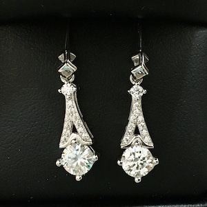 Paris Eiffel Tower Earrings White Moissanite 0.5ct Earrings for Romantic Anniversary Engagement Earring 925 Silver Earrings Gift for her