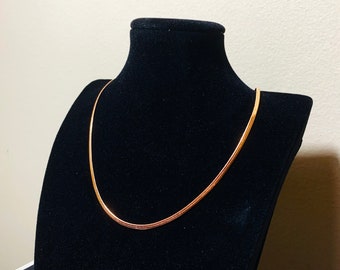 Collar de cadena de serpiente de oro rosa: Gargantilla de espiga de acero inoxidable