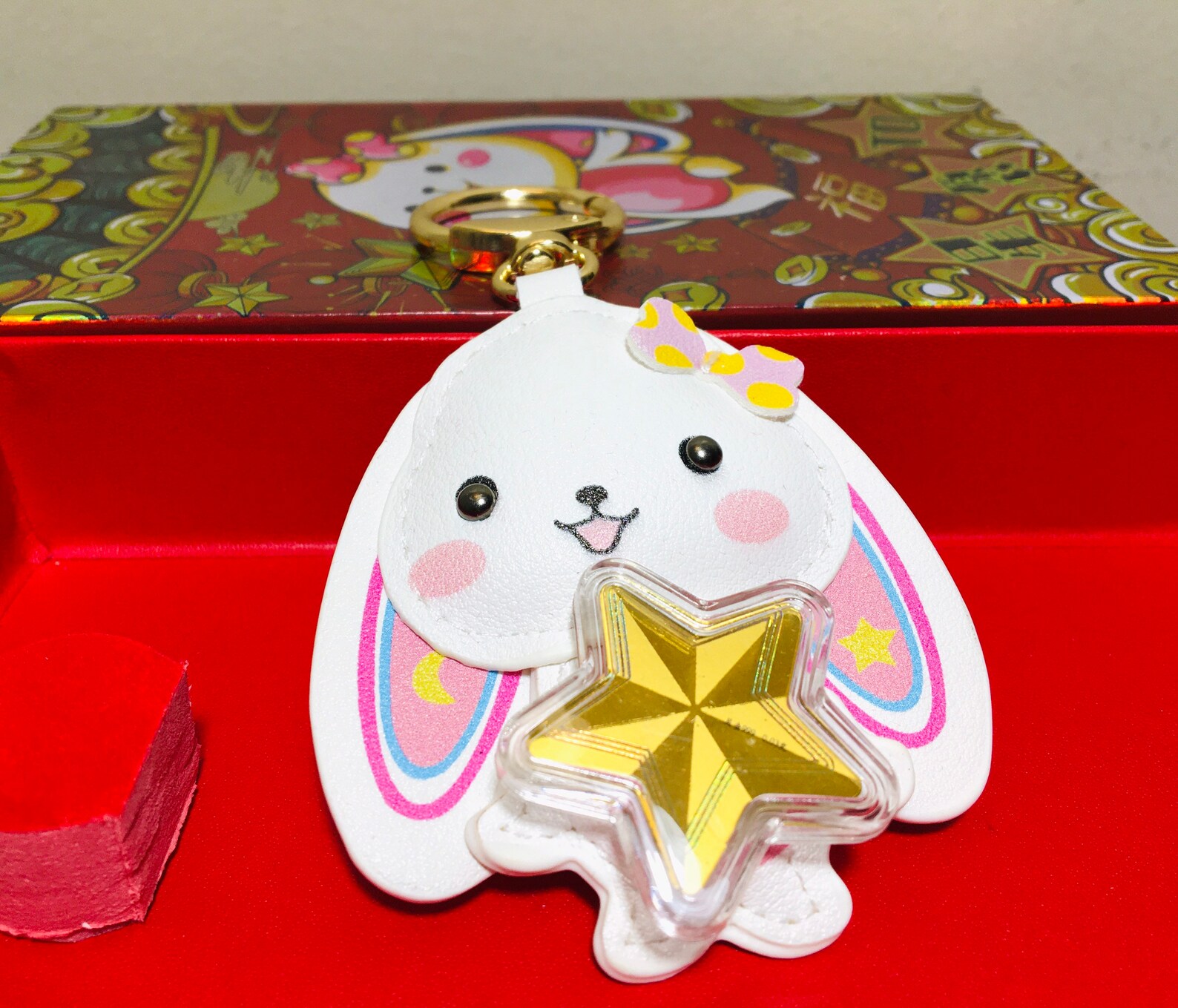 Cute Easter Bunny Keychain,unique Lucky Wishing Spinning Star Rabbit ...
