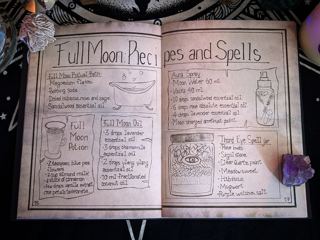 Moon Magic Book Of Shadows Etsy Moon Magic Book Of Shadows Etsy