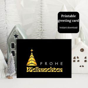 Christmas Card with German Text, Printable German Christmas gift, Winter Holidays Greetings