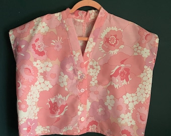 Anna Shirt | Retro Flora | Repurposed 1960s flower power bedspread Blouse