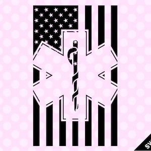 SVG & PNG - Star of Life w/Flag