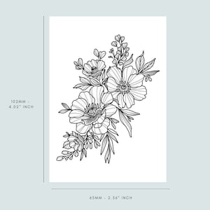 Blumenf (2er-Set) | Tattoo hält 1-2 Wochen | semipermanent | abwaschbares Tattoo