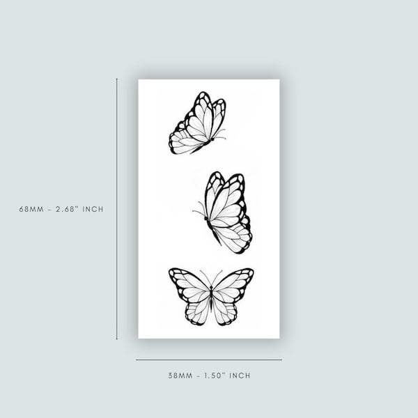 Flying Butterflies (set of 2) | tattoo lasts 1-2 weeks | semi-permanent | temporarytattoo