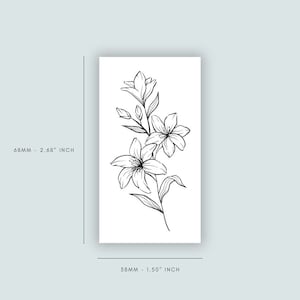 Lilien Blumen (2er-Set) | Tattoo hält 1-2 Wochen | semipermanent | abwaschbares Tattoo
