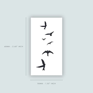 Flying Birds (set of 2) | tattoo lasts 1-2 weeks | semi permanent | temporary tattoo
