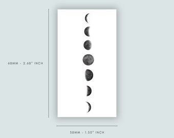 Moon Phase set of 2 Temporary Tattoo - Etsy