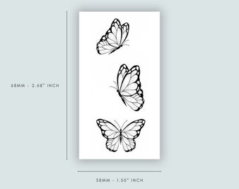 Flying Butterflies (set of 2) | tattoo lasts 1-2 weeks | semi-permanent | temporarytattoo