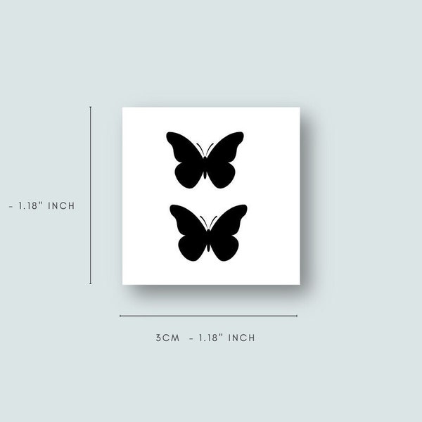 Small Black Butterfly (set of 2) | tattoo lasts 1-2 weeks | semi-permanent | temporarytattoo