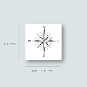 Compass (set of 2) | tattoo lasts 1-2 weeks | semi permanent | temporary tattoo