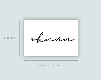 Ohana (set of 2) | tattoo lasts 1-2 weeks | semi-permanent | temporarytattoo