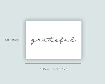 Grateful (set of 2) | tattoo lasts 1-2 weeks | semi-permanent | temporarytattoo