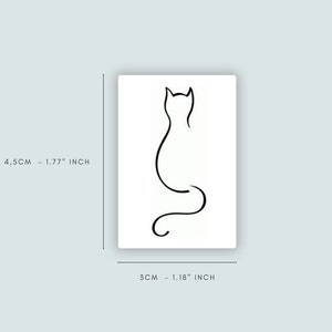 Cat Simple (set of 2) | tattoo lasts 1-2 weeks | semi permanent | temporary tattoo