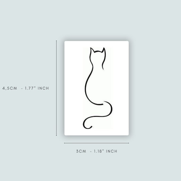 Cat Simple (set of 2) | tattoo lasts 1-2 weeks | semi-permanent | temporarytattoo