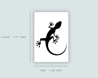 Black Salamander/Lizard/Gecko (set of 2) | tattoo lasts 1-2 weeks | semi-permanent | temporarytattoo