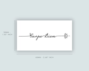 Carpe Diem Lotus (set of 2) | tattoo lasts 1-2 weeks | semi-permanent | temporarytattoo
