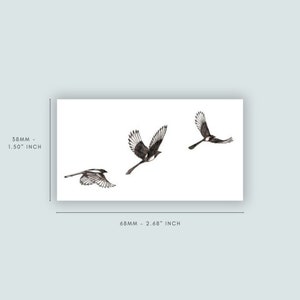 Flying Swallows (set of 2) | tattoo lasts 1-2 weeks | semi permanent | temporary tattoo