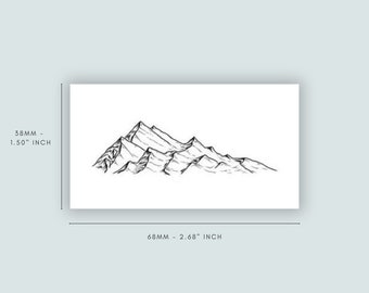 Mountain (set of 2) | tattoo lasts 1-2 weeks | semi-permanent | temporarytattoo