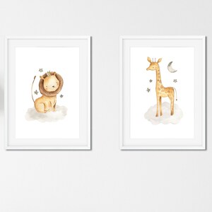 Safari Animal Pictures | Set of Prints | Nursery Pictures | Elephant Giraffe Lion Tiger Picture | Nursery Wall Art | Digital Download