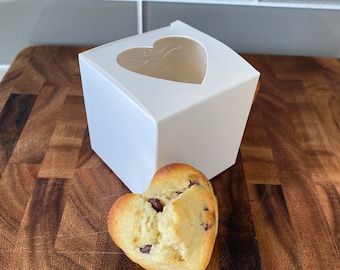 Heart Shaped Muffins in Box, Wedding Welcome Gift, Thank You Gift