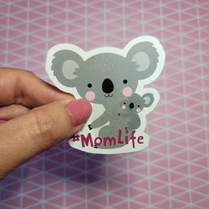 Koala Sticker, Mom, Mother, Vinyl Sticker, Laptop Decal, Gift, Cute Sticker, Laptop Decal, Kawaii Sticker, Phone Case,Hydroflask,Waterbottle