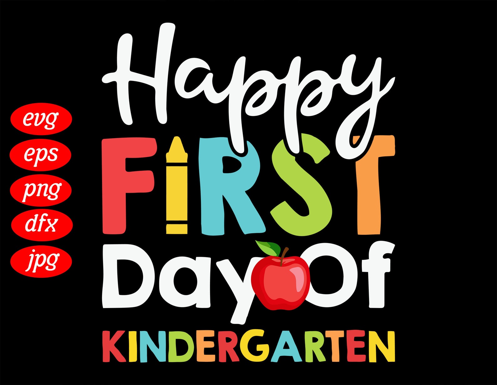 Happy First Day Kindergarten SVG Kindergarten Team Svg Back | Etsy
